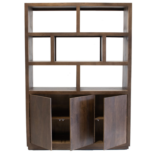 Giga Meubel Vakkenkast Luxurious - Donkerbruin Mangohout - 150x45x210cm - vtwonen shop