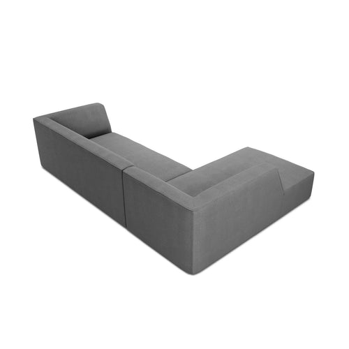 Cosmopolitan Design - Modulaire hoekbank links Siena 4-zits, structurele stof grijs - 180x273x69cm