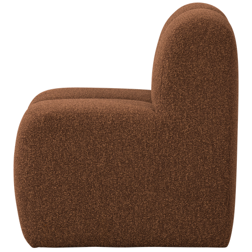 WOOOD eetbankje 84cm met rugleuning Mojo - Bouclé - Roestbruin Melange - vtwonen shop