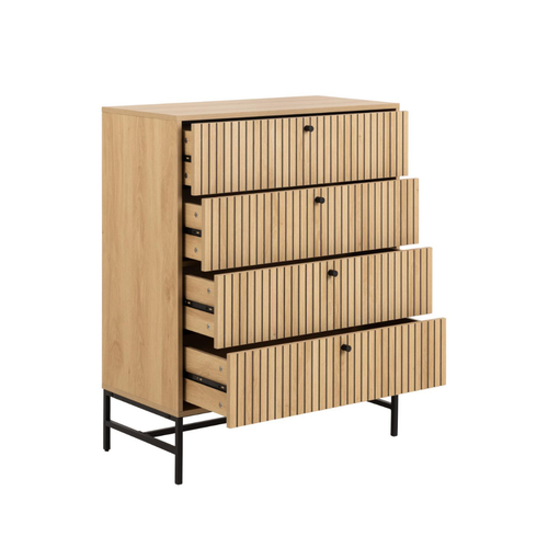 Rebellenclub Dressoir Risley - 81 x 100 cm - Licht Eiken
