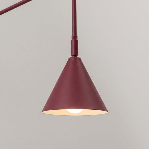Sollux Lighting Wandlamp NOX 1 bordeaux met schakelaar - 14x61x30cm