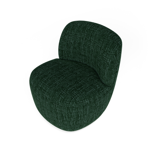 Premium Interiors - Draaistoel COMI - geweven fluweel smaragdgroen 65cm