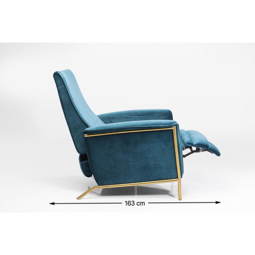 Kare Design Fauteuil relax Lazy fluweel petroleumblauw - vtwonen shop