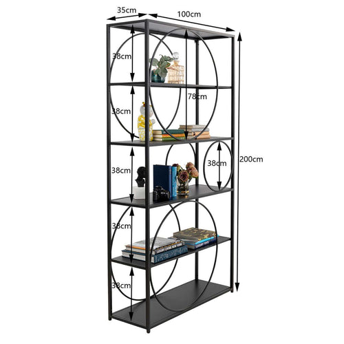 Kare Design Bookshelf Circle zwart 200x100cm