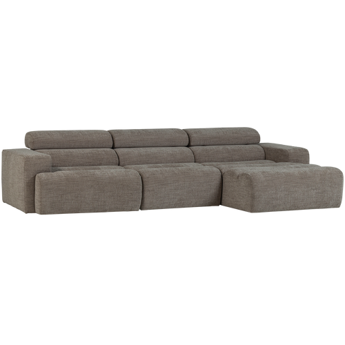 WOOOD chaise longue bank rechts Novi - Polyester - Grijs Melange - vtwonen shop