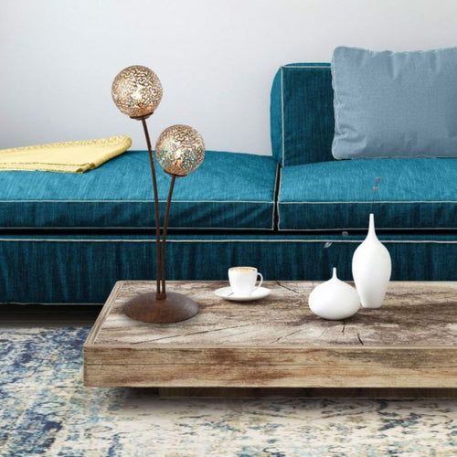 Paul Neuhaus tafellamp Greta - 2 lichts - 16  x 53   cm - bruin - vtwonen shop