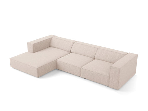 Cosmopolitan Design linker hoekbank Arendal 4-zits, chenille, beige - 166x284x70cm