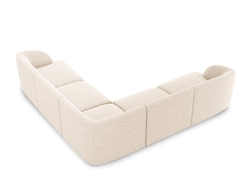 Micadoni Symmetrische hoekbank Miley 5-zits, chenille, lichtbeige - 255x255x70cm