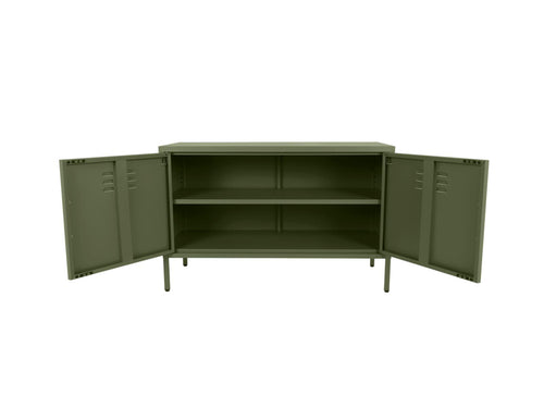 MaximaVida metalen TV lockerkast Finn 100 x 40 x 64 cm olijfgroen - 1 schap - vtwonen shop