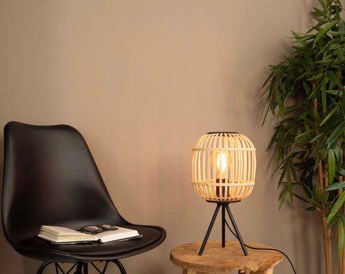 EGLO tafellamp Bordesley - e27 - 40 cm - zwart/natuur - vtwonen shop