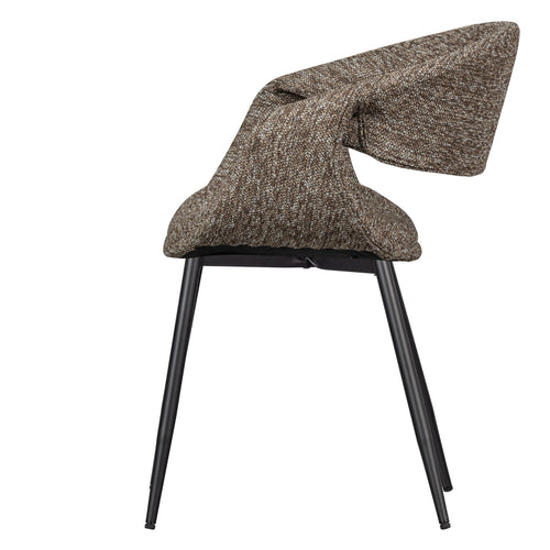 WOOOD eetkamerstoelen Yossi Metalen Zwarte Poot - Bruin - Set van 6