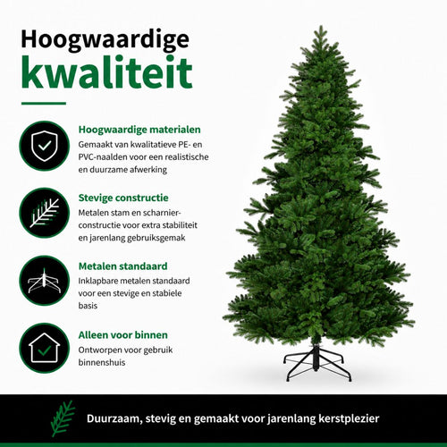 Black Box Trees Brampton Kerstboom - Natuurgetrouwe Vorm met Volle Opvulling - Kerstversiering voor Binnen - Kunstboom met Scharnierconstructie - H155