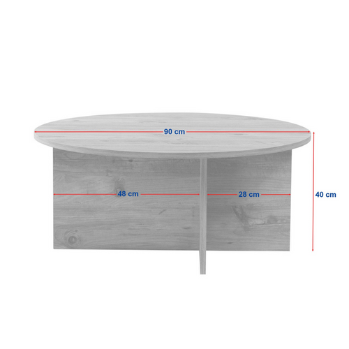 Calicosy - SOLEIL Salontafel met afgerond blad - Naturel - 90x90x40 cm