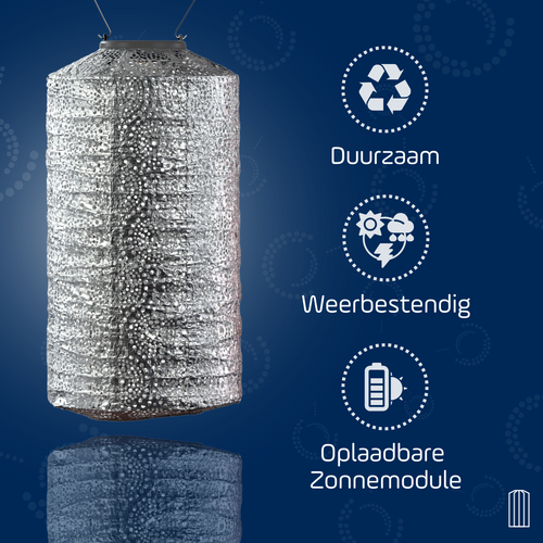 Lumiz solar lampion - occult cylinder - 18 cm - zilver - vtwonen shop