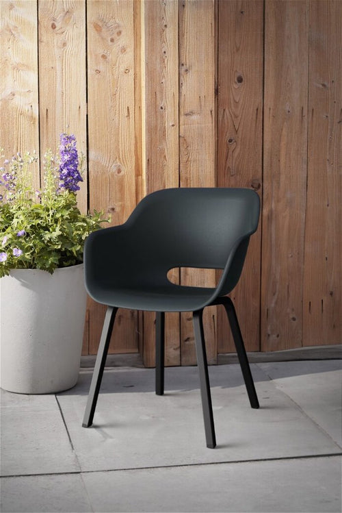 Keter Noa Tuinstoel - 2 stuks - 55x56,5x80cm - metalen frame - Zwart
