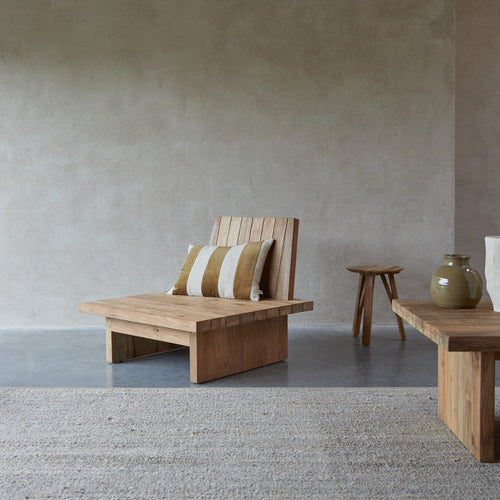 Tikamoon Fauteuil van gerecycled massief teak - Naturel