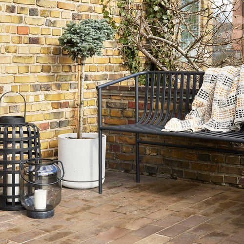 Hübsch lantaarns Grid - bamboe/glas - ø35xh54, ø41xh58cm - vtwonen shop