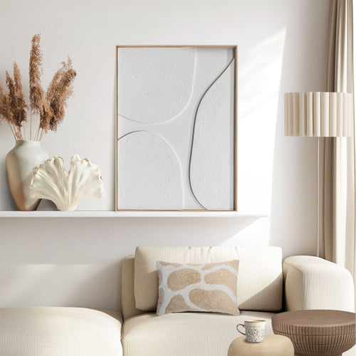 Reinders Connected White schilderij 3d art -  wit - woonkamer - 70x50cm