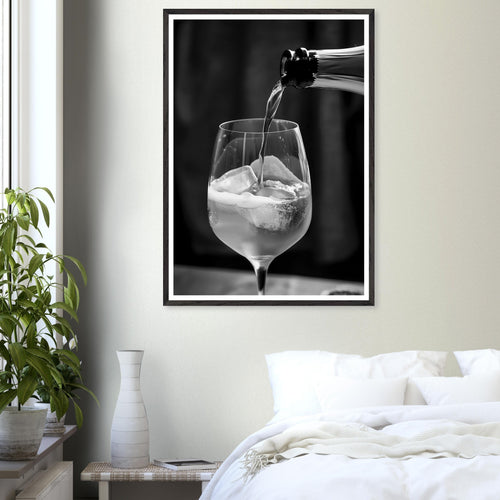 Artfulprints Poster met Lijst Aperol Spritz - Lifestyle black-white   - 30x40 cm - Zwart / Wit