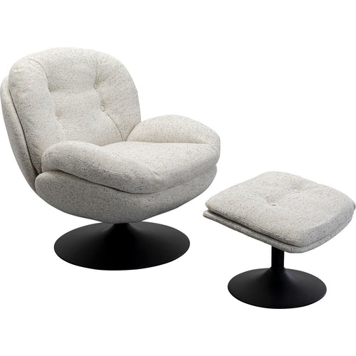 Kare Design Draaifauteuil en Voetsteun Stanford - vtwonen shop