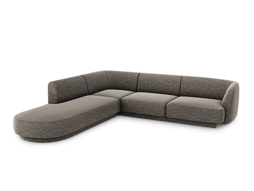Micadoni linker hoekbank Miley 6-zits, chenille, grijs - 248x255x70cm