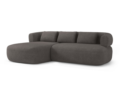Micadoni - Linker hoekbank "Jenny" 5 zitplaatsen, boucle grijs - 145x225x73cm