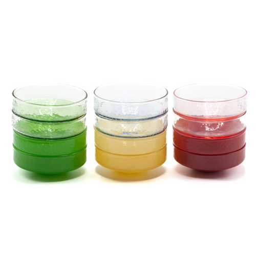 Brût Homeware schaaltjes Claude - blauw en geel topaas - set van 4 - vtwonen shop