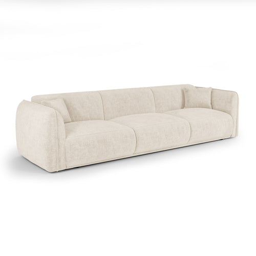 Premium Interiors - Bank LUSH - fluweel met motieven crème 235cm