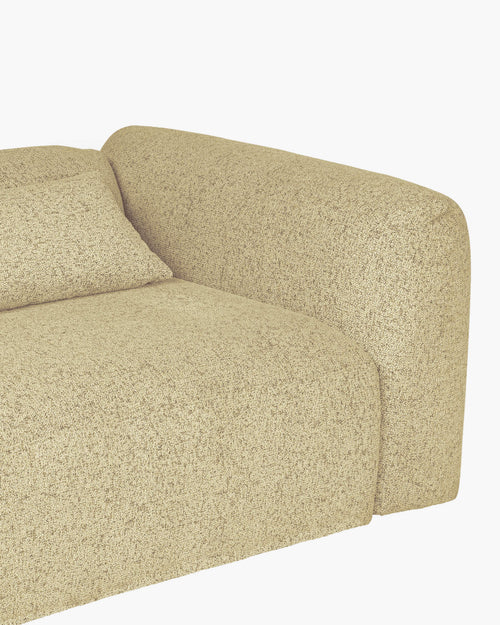 noo.ma Yaro 3-zits hoekbank - Pale Yellow Mélange, zachte zit, linker longchair