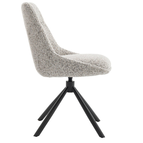 DÉJA Living Eetkamerstoel Malou - Beige/Zwart - Draaibaar - Set van 2 - vtwonen shop