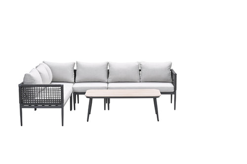 Garden Impressions Teramon loungeset 6-persoons met donkergrijs rope