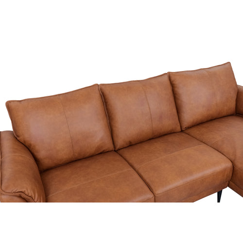 Furnhouse chaise longue bank rechts Soul - Cognacbruin - Leer - 155x233x88