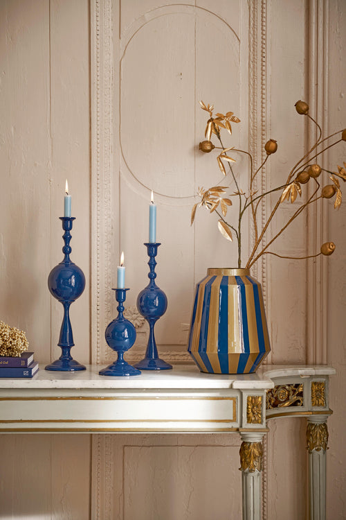 Pip Studio Kandelaar Sphere - Metaal - Navy - 44cm - vtwonen shop