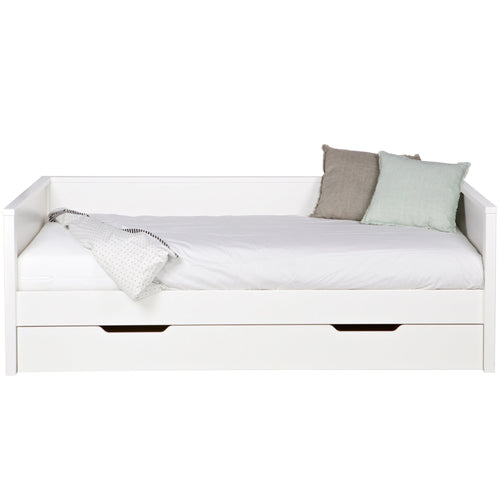 WOOOD bedbank incl bedlade/lattenrol Nikki - Grenen - Wit - 73x208x100 - vtwonen shop