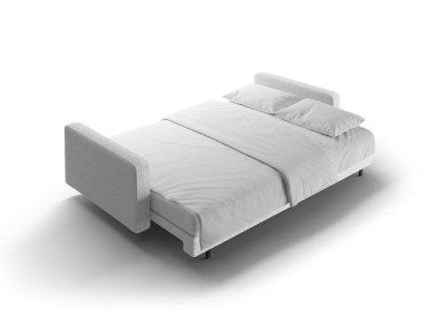 Cosmopolitan Design Slaapbank met opbergdoos Bali 3-zits, boucle lichtgrijs - 84x222x105cm