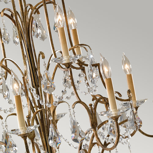 Elstead Valentina - Meerlagige kroonluchter met 12 lampen, geoxideerd brons