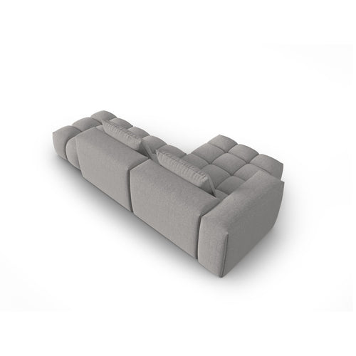 Cosmopolitan Design - Modulaire hoekbank links Verona 4-zits, structurele stof warm grijs - 145x265x70cm