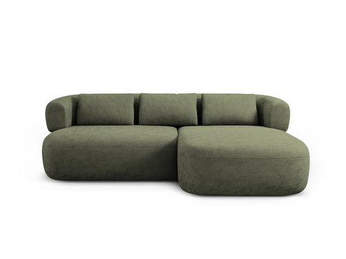 Micadoni rechter hoekbank Jenny 5-zits, chenille groente - 145x200x73cm
