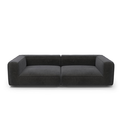 Premium Interiors - 3-zitsbank met geweven stofbekleding  SOFIA - kruisbinding grijs 250cm
