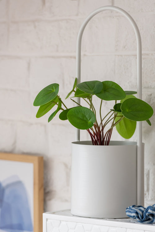J-Line bloempot - ijzer - wit - medium
