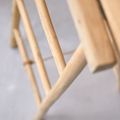 Tikamoon Dubbel handdoekenrek van massief teakhout - Naturel