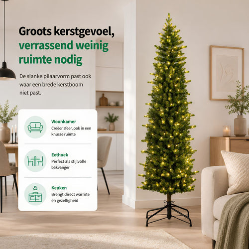 Black Box Trees Harma Kerstboom Pilaarvorm - Kerstboom met Timer & Dimfunctie - Kunstboom met Scharnierconstructie - Kerstversiering met LED