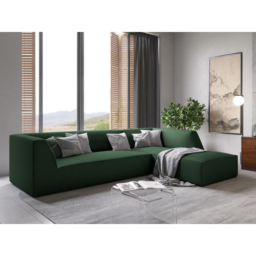 Cosmopolitan Design - Modulaire hoekbank rechts Siena 4-zits, structurele stof groente - 180x273x69cm