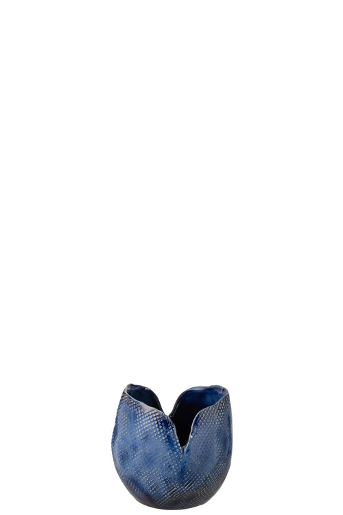 J-Line vaas Thibault - keramiek - blauw - small