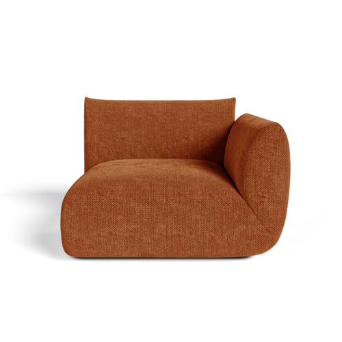 Sia Home - Rechthoekige hoekmodule NOOMA - chenillefluweel terracotta 108cm