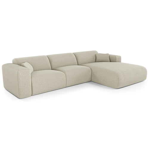 Sia Home - Rechthoekige hoekbank met snelle slaapfunctie MYRA - kruisweefsel beige 280cm
