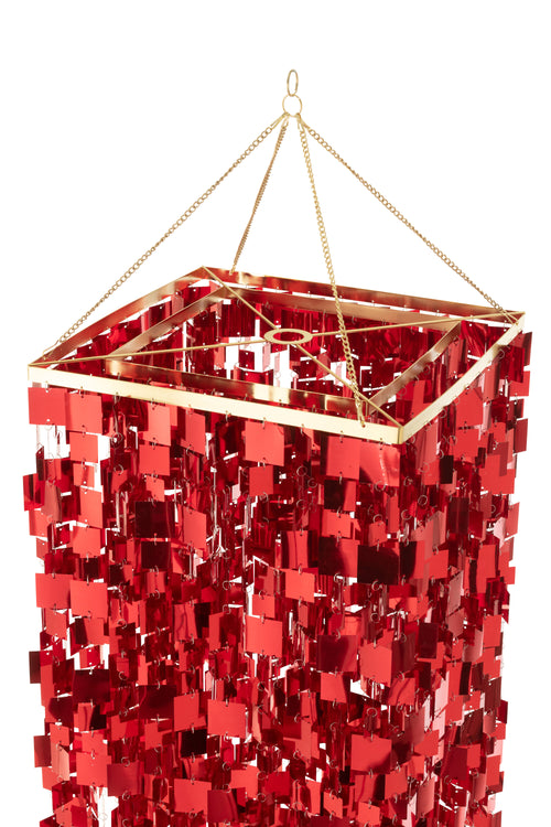 J-Line lampenkap Kandelaar Vierkant - pvc - rood - large