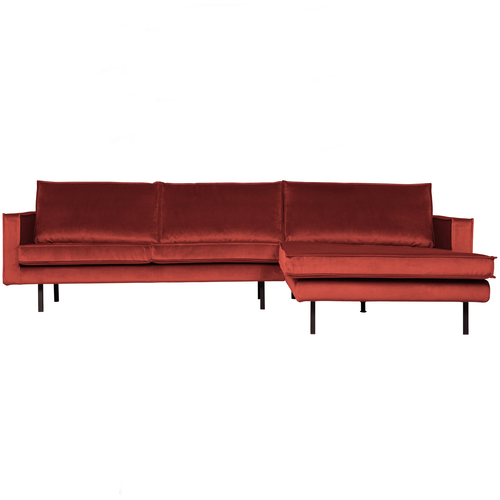 BePureHome chaise longue rechts Rodeo - Velvet - Chestnut - 85x300x155 - vtwonen shop