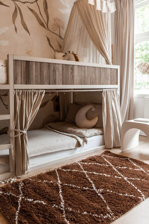 Interieur05 berber vloerkleed Nea- roest/cream - 150 x 80 cm
