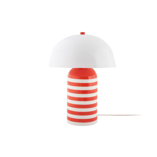 Leitmotiv tafellamp Rayado Retro - oranje - 23x23x30cm - Paddenstoellamp